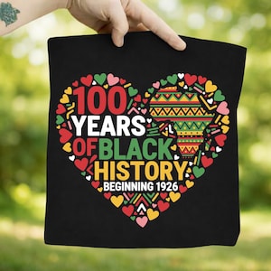 100 Jahre schwarze Exzellenz PNG | Schwarze Geschichte 1926–2026 Design | Schwarze Power Faust Kunst | Afrocentric Kulturelle Stolz-Kleidung | Anfang
