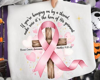 Jesus Pink Bow Cross Breast Cancer | Pink Ribbon Breast Cancer Png | Breast Cancer Awareness Shirt Design | Bible Design Digital Download