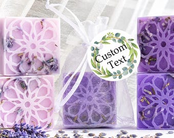 Mini Lavender Soap Favors with Personalized Tag, Wedding Reception Favors, Baby Shower Soap Gifts, Welcome Gift