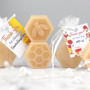 100pcs Mini Soap Favors Honey soap with Customized Tags, Return Gift for Guest, Personalized Soap Favors for Guest, Wedding Reception Favors