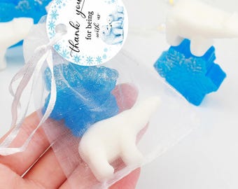 Winter Soap Set: Polar Bear and Snowflake, Baby Shower Favors, Guest Gift