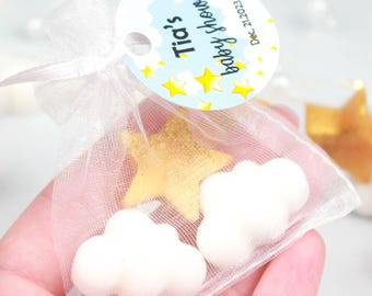 30 pcs Mini Star & Cloud Soap Favors: Personalized Guest Gift Set