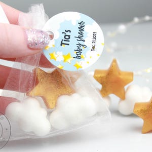 Mini bomboniere in sapone per baby shower a forma di stella e nuvola, bomboniere personalizzate in sapone per gli ospiti, bomboniere per baby shower, bomboniere in sapone per feste