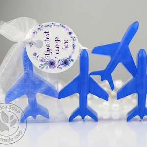 Mini bomboniere con saponetta a forma di aereo con etichette personalizzate, bomboniere personalizzate per gli ospiti, baby shower per bambini, mini saponette fatte a mano, design di etichette personalizzate