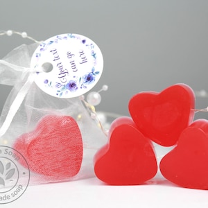 Mini Soap Favors Set of 40 Heart Soap with Customized Tags, Return Gift for Guest, Wedding Reception Favors, Shower Soap, Personalized Favor