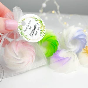 Mini Donut Soap Favors: Handmade Guest Gift with Personalized Tag