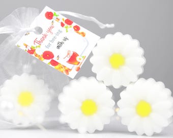 Mini Soap Flower Favors: Custom Tag, Personalized  Wedding, Bridal, Baby Shover Favors