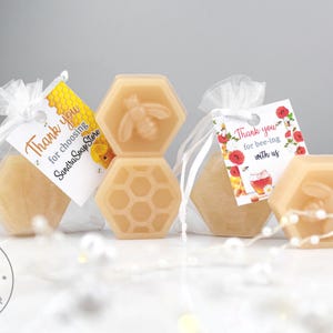 Mini Soap Favors Set of 40 Soap Honey with Custom Tag, Baby Shower Soap, Bridal Shower Gift for Guest, Wedding Favor, Personalized Favors