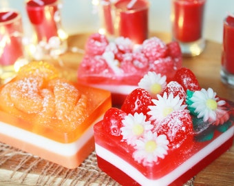 Handmade soap gift set of 3 Cake, food soap, dessert soap, decorative soap, hand soap gift box, handcrafted soap