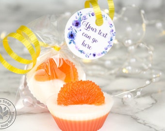 Mandarin Soap Cake Wedding Favors with Custom Tag