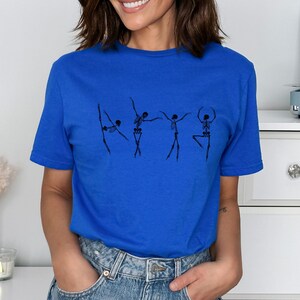 Colorful Colors, Dancing Ballerina Skeletons, Cute Halloween Fall Shirt, Partying Skeletons Shirt, Skeleton Gift Shirt