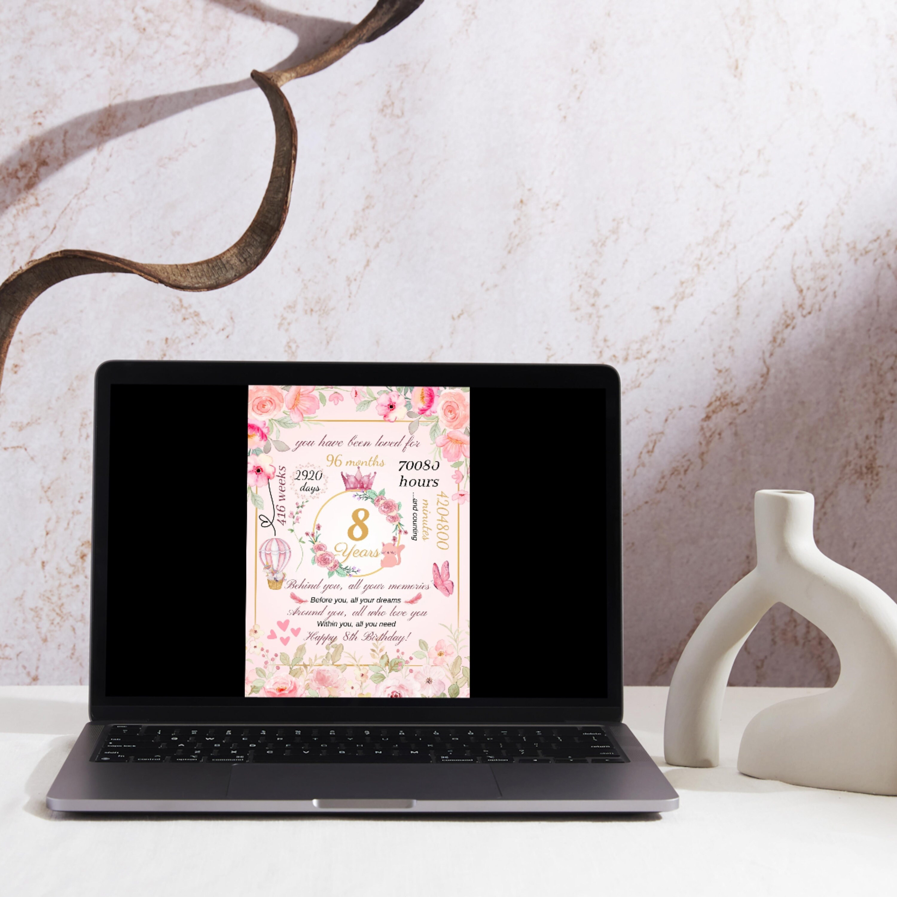 Birthday Card For (8) Year Old Girl - View #3