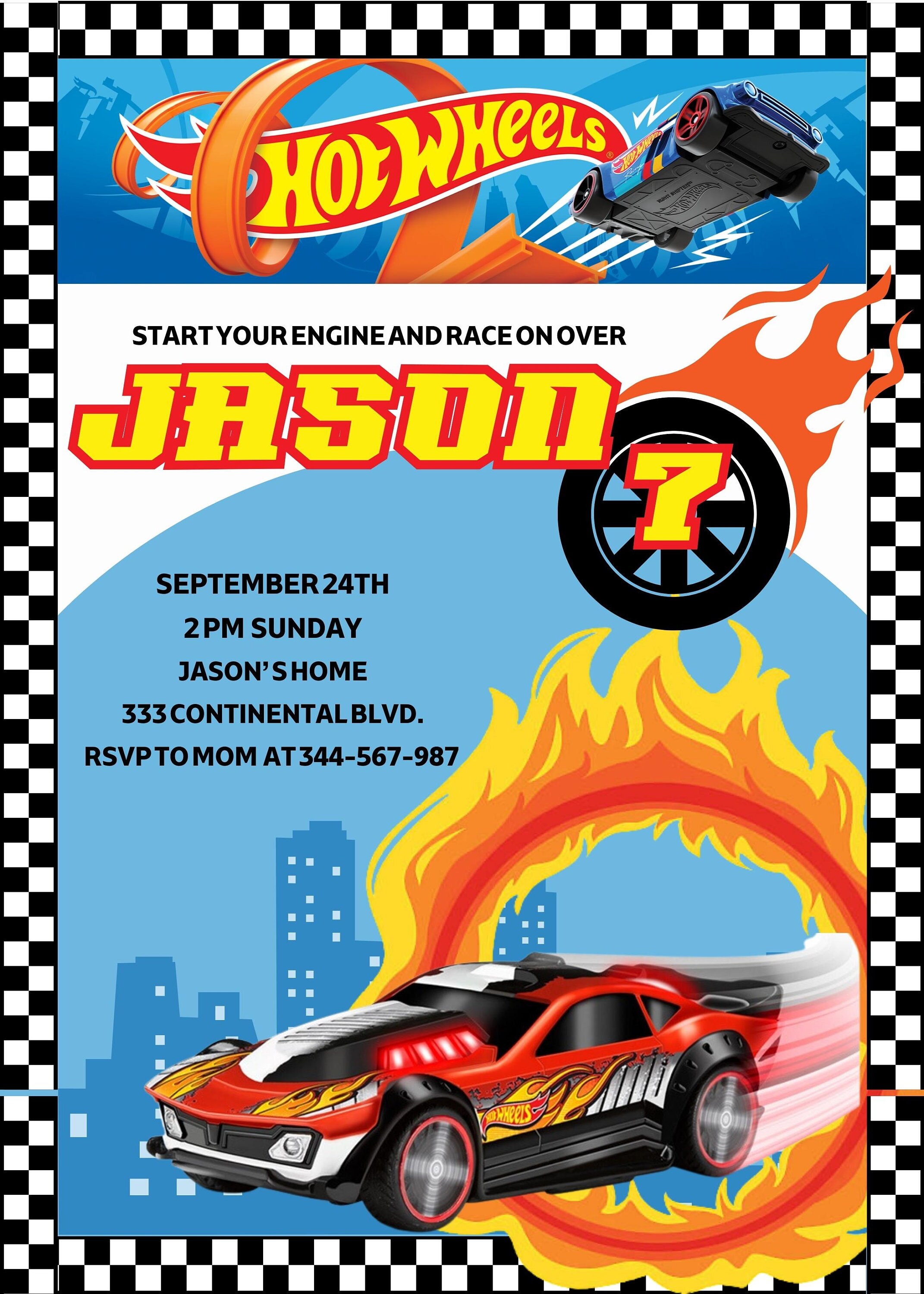Hot Cars Birthday Invitation Template for Boys Wheels Car Themed Hot Cars Birthday Invitation Template for Boys Wheels Car Themed