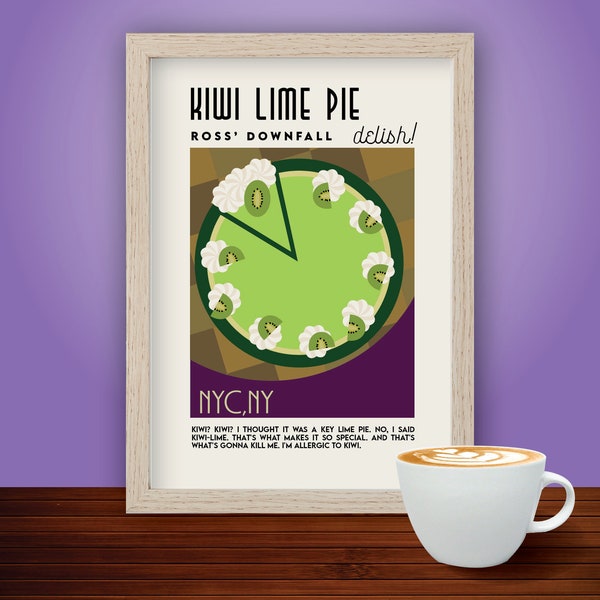 Kiwi Lime Pie Art Deco Print