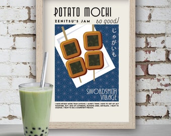 Potato Mochi Art Deco Print