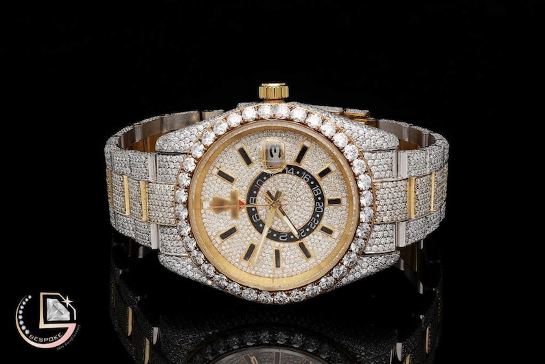 Luxury Bust Down Wrist Watch for Men's, Moissanite Watch for Gift Bling