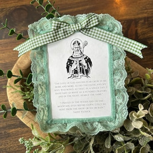 Tarjeta de oración de impresión digital de San Patricio