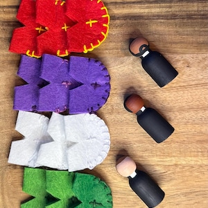 Mon kit de messe, vêtements de cérémonie, poupée cheville de prêtre avec vêtements de cérémonie assortis, kit peint personnalisé, utile pour enseigner les saisons liturgiques, Montessori, CGS