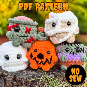 The Spooky Friends, No Sew Amigurumi Instructions, Halloween Crochet Pattern, Birthday Gift, Quick Crochet Pattern