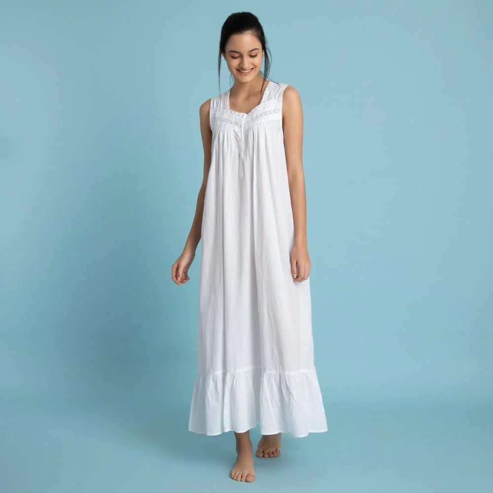 White Cotton Nightgown 