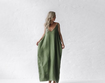 100% linen Victorian style feminine white nightgown sleepwear nightdress green Linen Camisole Sleep dress/nighty white maxi