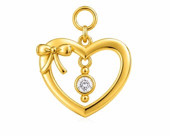 Bow Heart Pendant - Sterling Silver Handmade Gemstone Pendant For Her - Love Pendant With Chain