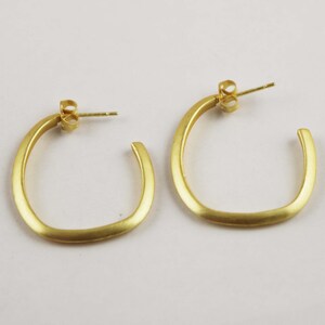 18k Gold Plated Hoop Earrings: Brass Huggie Earrings