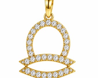Libra Zodiac Pendant – Sterling Silver Gemstone Necklace, Dainty Chain Jewelry