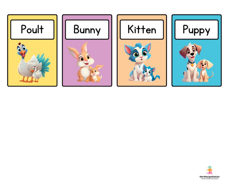 Printable Baby Animals Flashcards Montessori &amp; Pre-school - Etsy