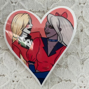 Charlie and Vaggie Love Sticker | Hazbin Hotel Character Heart Sticker