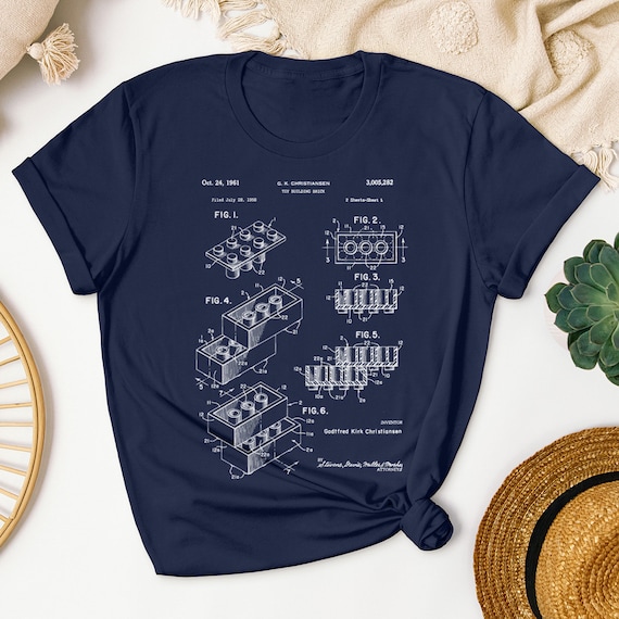 Building Bricks Shirt Blueprint, Building Bricks Shirt Patent, Unisex T-Shirt, Woman Shirt, Tank Top, Gift, Clothing, Kids