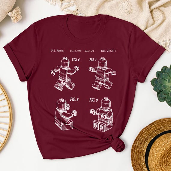 Building Bricks Man Shirt Blueprint, Building Bricks Man Shirt Patent, Unisex T-Shirt, Woman Shirt, Tank Top, Gift, Clothing, Kids