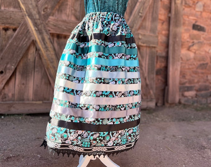 Cotton Ribbon Skirt With Pockets Etsy