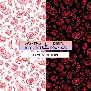Paisley Bandana Pattern: Seamless Vector Design (SVG, PNG)