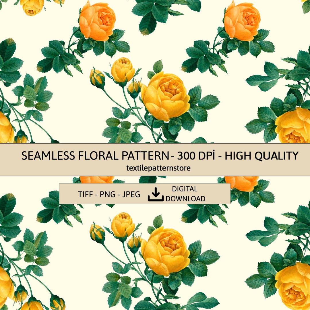 Watercolor Floral Seamless Pattern, High Resolution Digital Paper, 300 ...