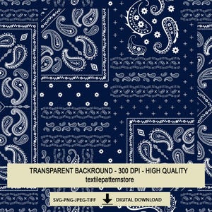 Paisley Bandana Pattern SVG: Seamless Vector Design (Digital Download), PNG, JPEG, Seamless Bandana Pattern,Bandana Paisley Vector Design