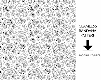 Paisley Bandana Pattern, Boho Western Art (Digital Download