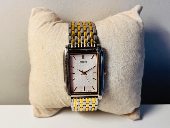 Vintage 1980s 'seiko' Quartz Two Tone Ladies Tank Watch