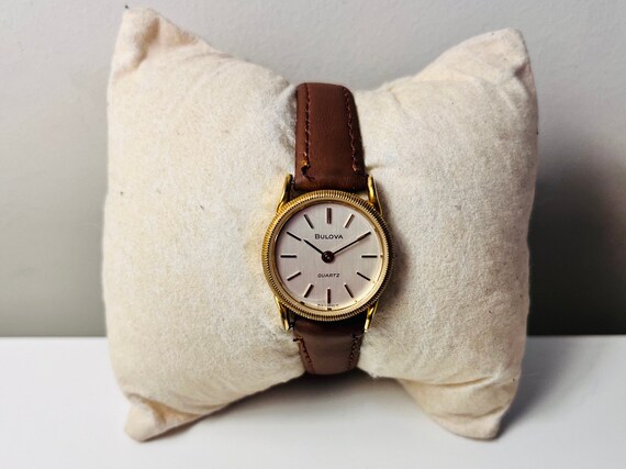 Vintage 1980s BULOVA P1 1981 Push Button Quartz Ladies Wristwatch working New Leather Strap Great Condition Etsy