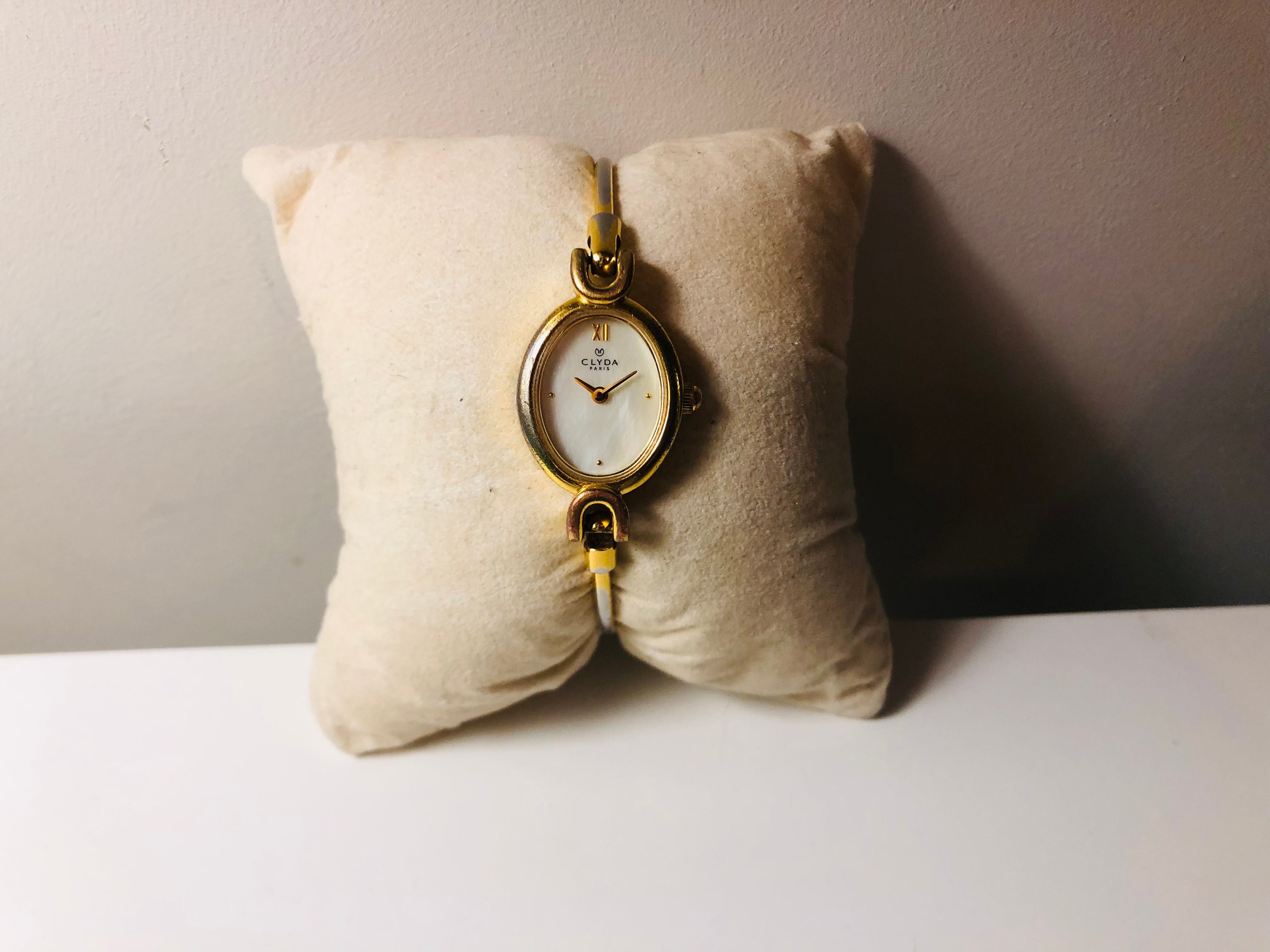 Vintage 'clyda Paris' 23K GOLD PLATED Mother of Pearl Dial Ladies