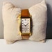 SUPERBE : montre tank pour femme « Sekonda » vintage des années 1980 (immaculée, SUPERBE, fonctionnelle, rare, beige, cristal bombé rare)