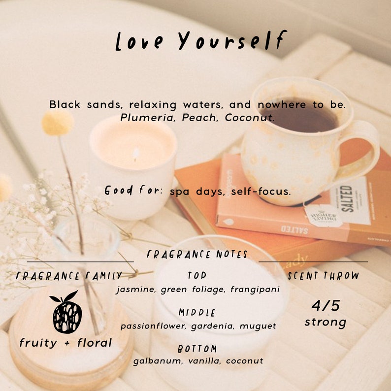 Love Yourself Candle 8oz Soy Little Rituals Candle Co. image 3