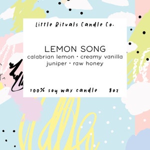 Lemon Song Candle 8oz Soy Little Rituals Candle Co. image 2