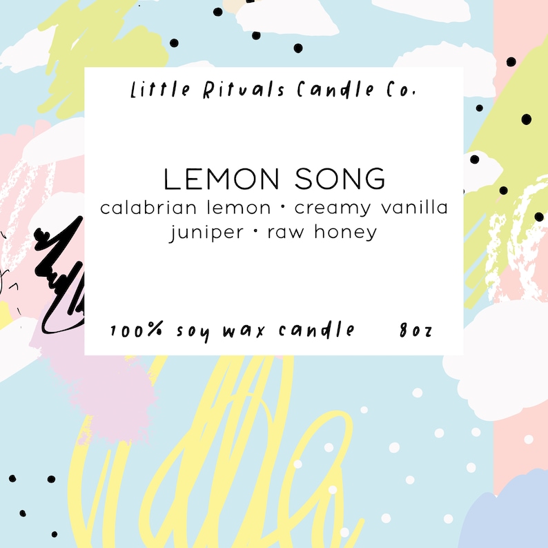 Lemon Song Candle 8oz Soy Little Rituals Candle Co. image 2