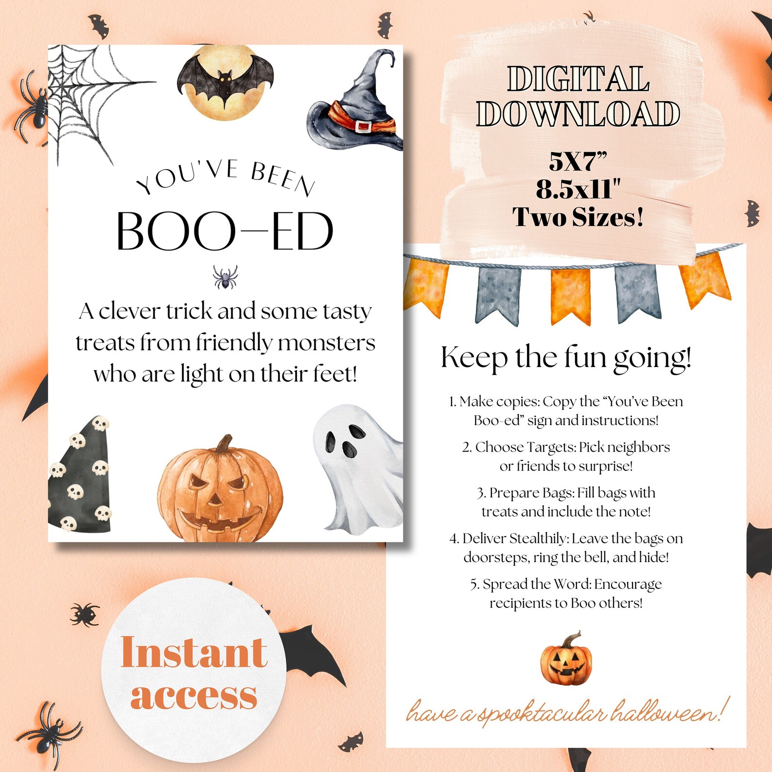 Beenv You've Been Boo-ed Printable, Halloween Download, PDF, Booed Gift Card ...