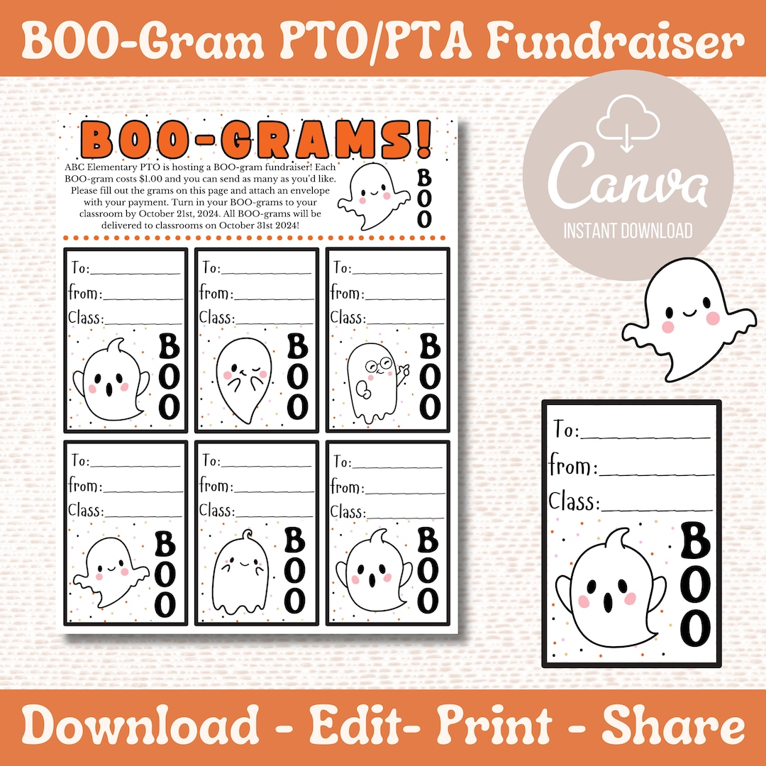 Boo Grams Fundraiser Editable Halloween Candy Grams Printable Boo Boo Grams Fundraiser Editable Halloween Candy Grams Printable Boo