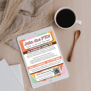 Retro PTO Flyer Template: Editable School Parent Invite (canva Download ...