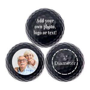 Aangepaste zwarte golfballen - gepersonaliseerde golfballen | Bruiloftgolf | Vrijgezellenfeest | Cadeau voor papa | Cadeau voor echtgenoot