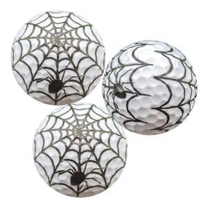 Golf Balls (Spider Web) - Halloween, Party Decor, Golf Favors 3 balls