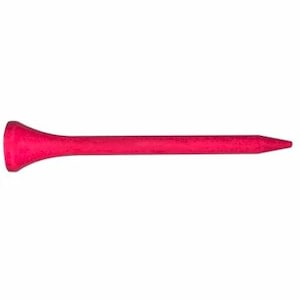 K&ouml;nnte beinhalten: Ein leuchtend pinkfarbener Golftee mit einer spitzen Spitze und einer ausgestellten Basis.